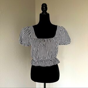 Stitch & Pine black and white gingham cropped top